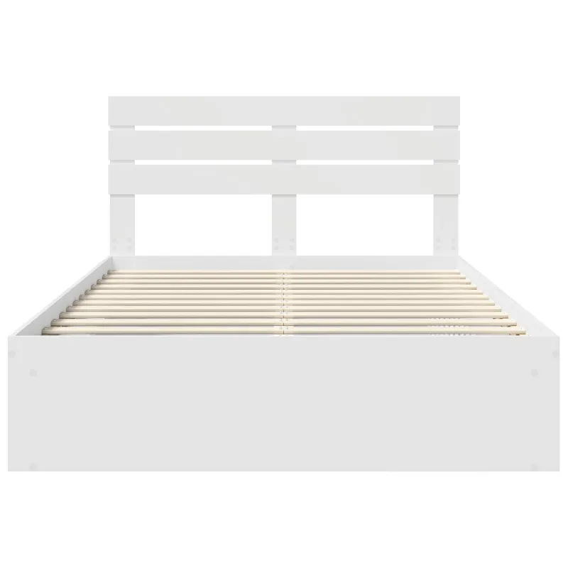 Lovos rėmas Balta 150 x 200 cm Kietos pušies mediena