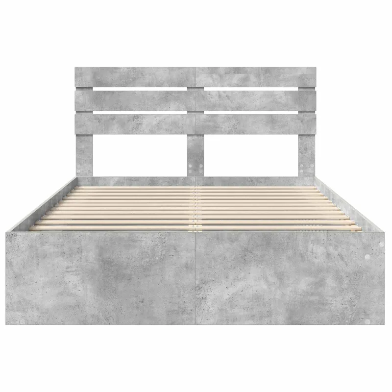 Lovos rėmas Betono pilka 150 x 200 cm Kietos pušies mediena