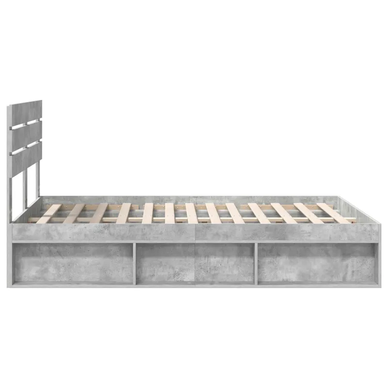 Lovos rėmas Betono pilka 150 x 200 cm Kietos pušies mediena