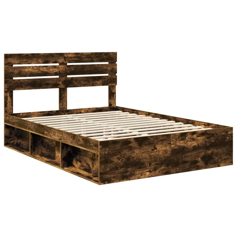 Lovos rėmas Rūkyta ąžuolas 140 x 190 cm Kietos pušies mediena