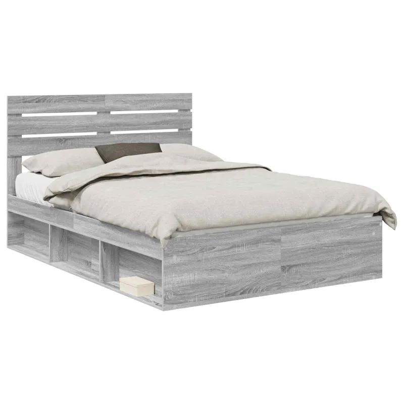 Lovos rėmas Pilkas Sonoma 140 x 190 cm Kietos pušies mediena