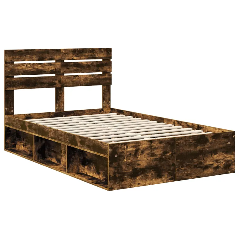 Lovos rėmas Rūkyta ąžuolas 135 x 190 cm Kietos pušies mediena