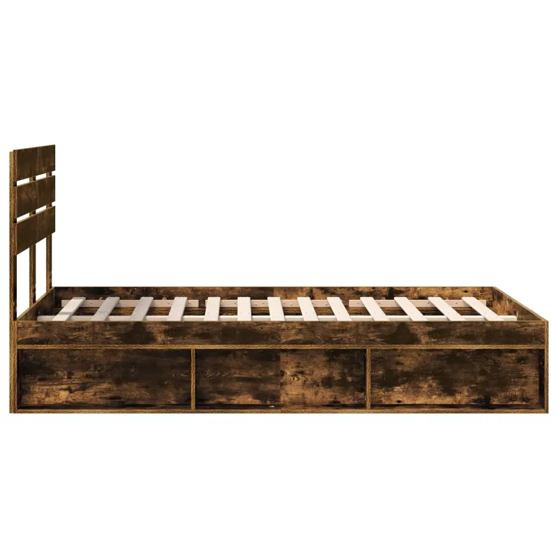Lovos rėmas Rūkyta ąžuolas 135 x 190 cm Kietos pušies mediena