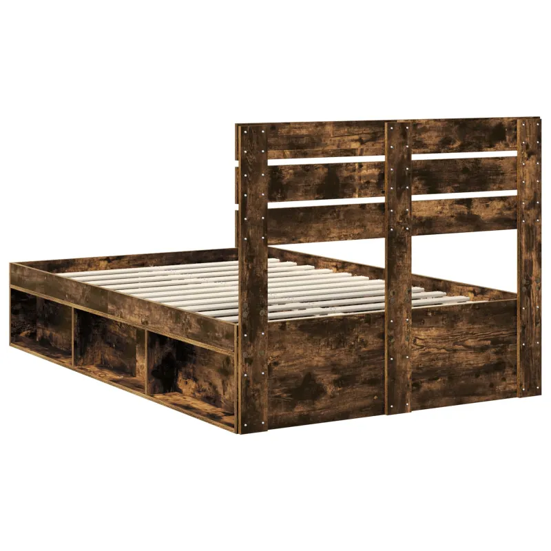 Lovos rėmas Rūkyta ąžuolas 135 x 190 cm Kietos pušies mediena