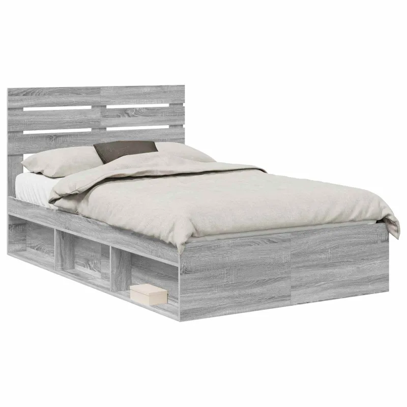 Lovos rėmas Pilkas Sonoma 135 x 190 cm Kietos pušies mediena