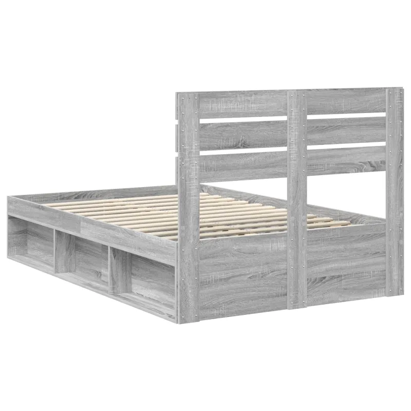 Lovos rėmas Pilkas Sonoma 135 x 190 cm Kietos pušies mediena