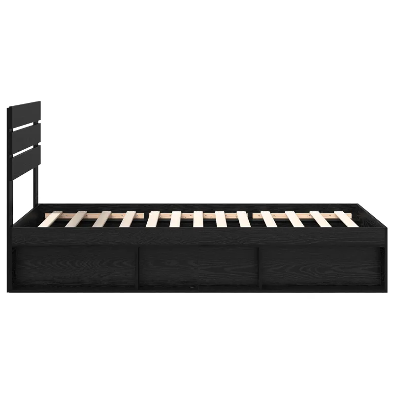 Lovos rėmas Juoda 100 x 200 cm Kietos pušies mediena