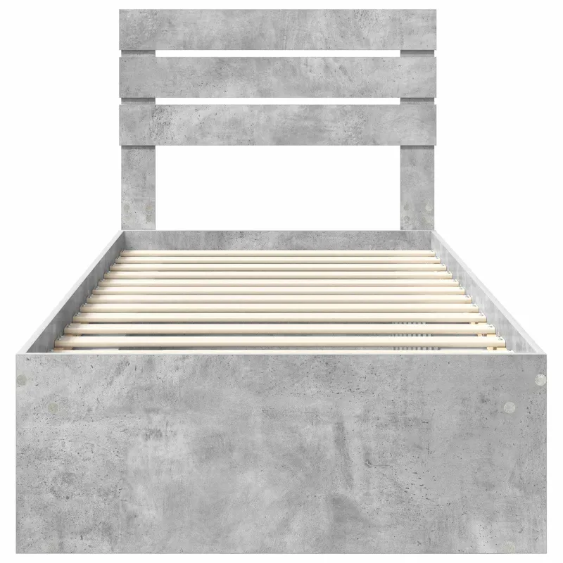 Lovos rėmas Betono pilka 100 x 200 cm Kietos pušies mediena
