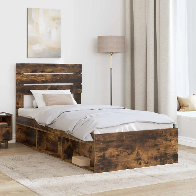 Lovos rėmas Rūkyta ąžuolas 100 x 200 cm Kietos pušies mediena