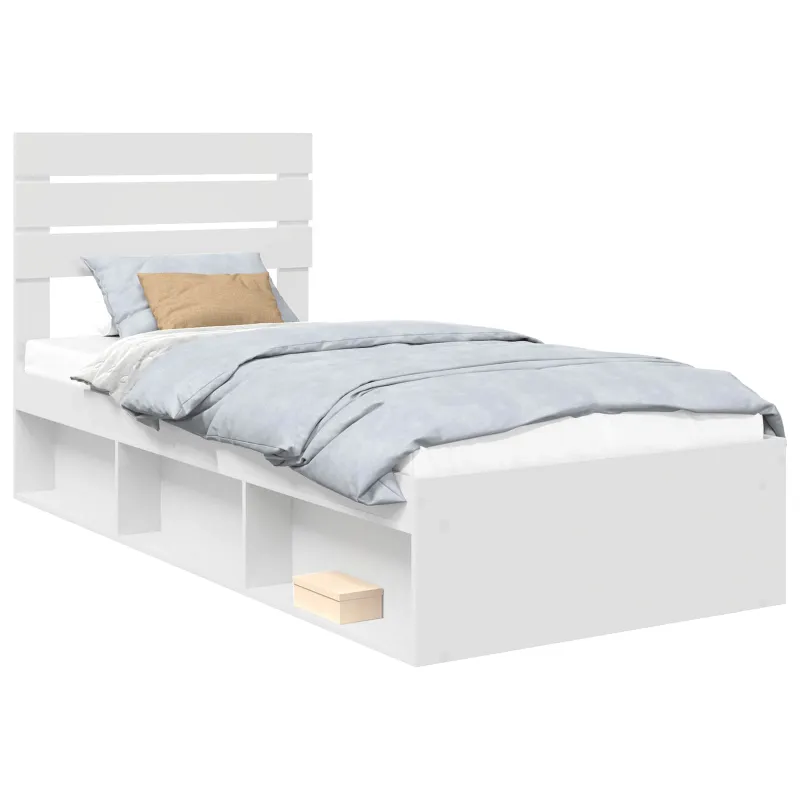 Lovos rėmas Balta 90 x 200 cm Kietos pušies mediena