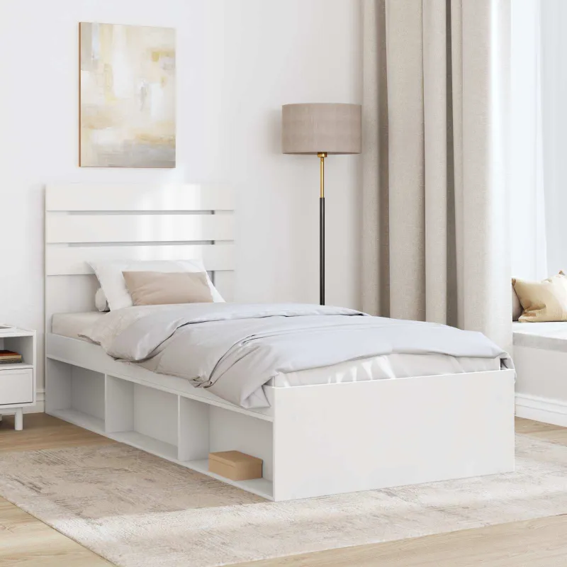 Lovos rėmas Balta 90 x 200 cm Kietos pušies mediena