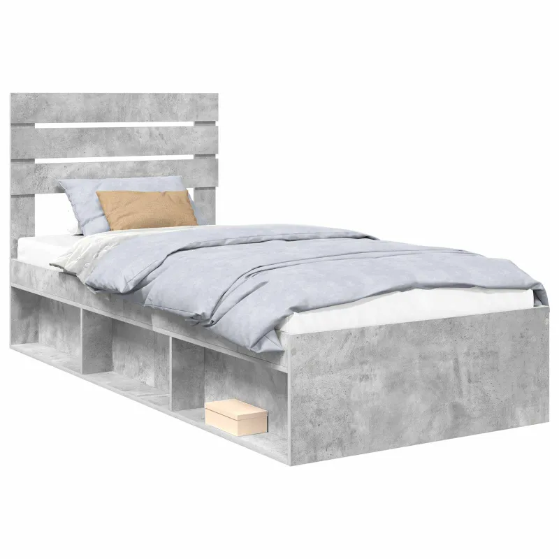 Lovos rėmas Betoninė 90 x 200 cm Kietos pušies mediena