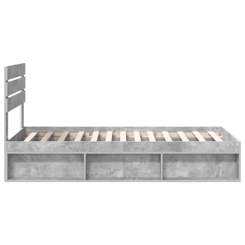 Lovos rėmas Betoninė 90 x 200 cm Kietos pušies mediena