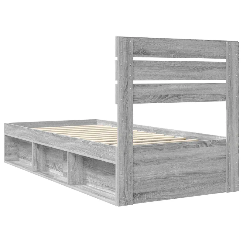 Lovos rėmas Pilkas Sonoma 90 x 200 cm Kietos pušies mediena
