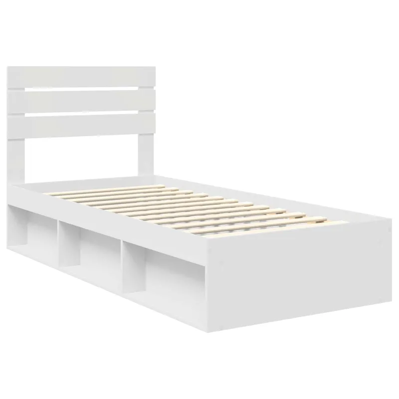 Lovos rėmas Balta 75 x 190 cm Kietos pušies mediena