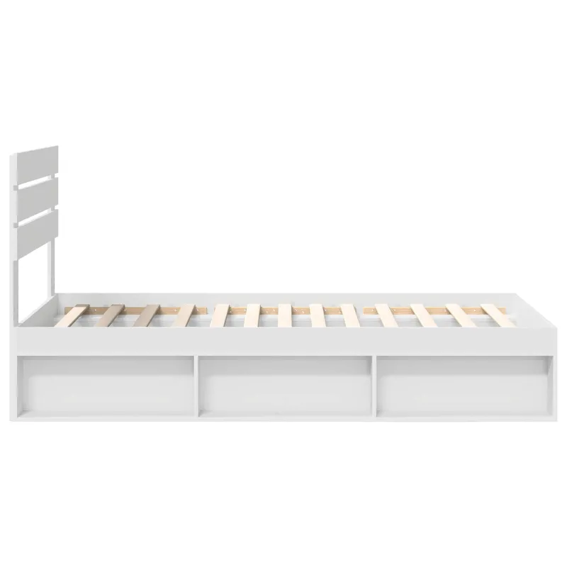Lovos rėmas Balta 75 x 190 cm Kietos pušies mediena