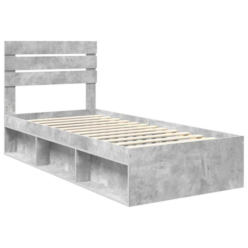 Lovos rėmas Betono pilka 75 x 190 cm Kietos pušies mediena