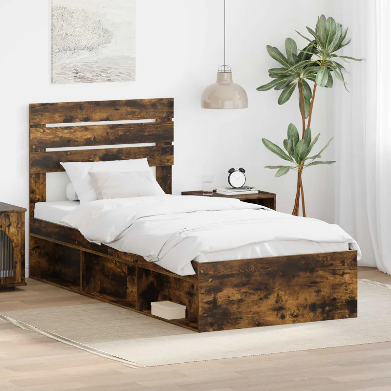 Lovos rėmas Rūkyta ąžuolas 75 x 190 cm Kietos pušies mediena