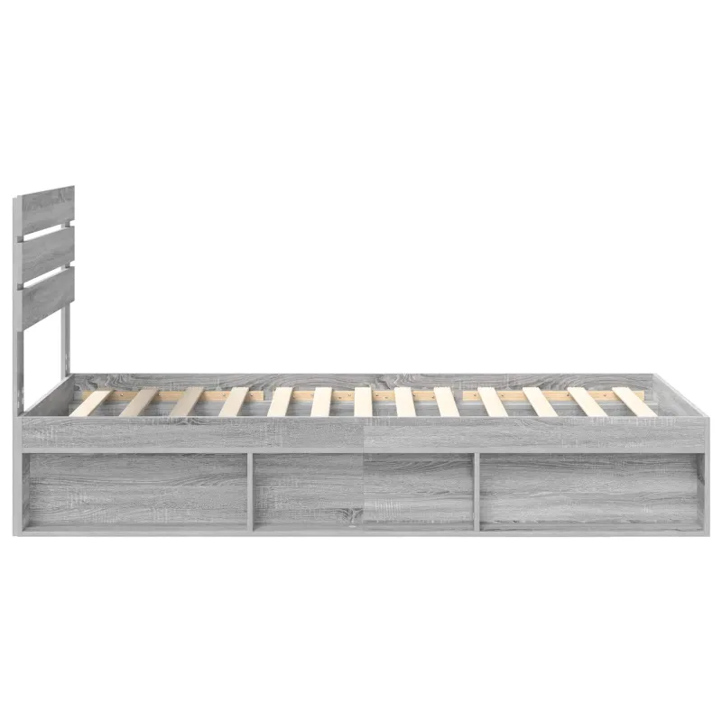 Lovos rėmas Pilkas Sonoma 75 x 190 cm Kietos pušies mediena