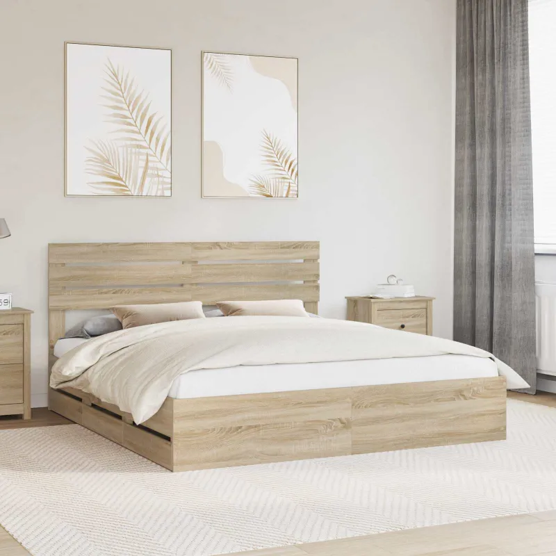 Lovos rėmas Sonoma ąžuolas 200 x 200 cm Inžinerinė mediena