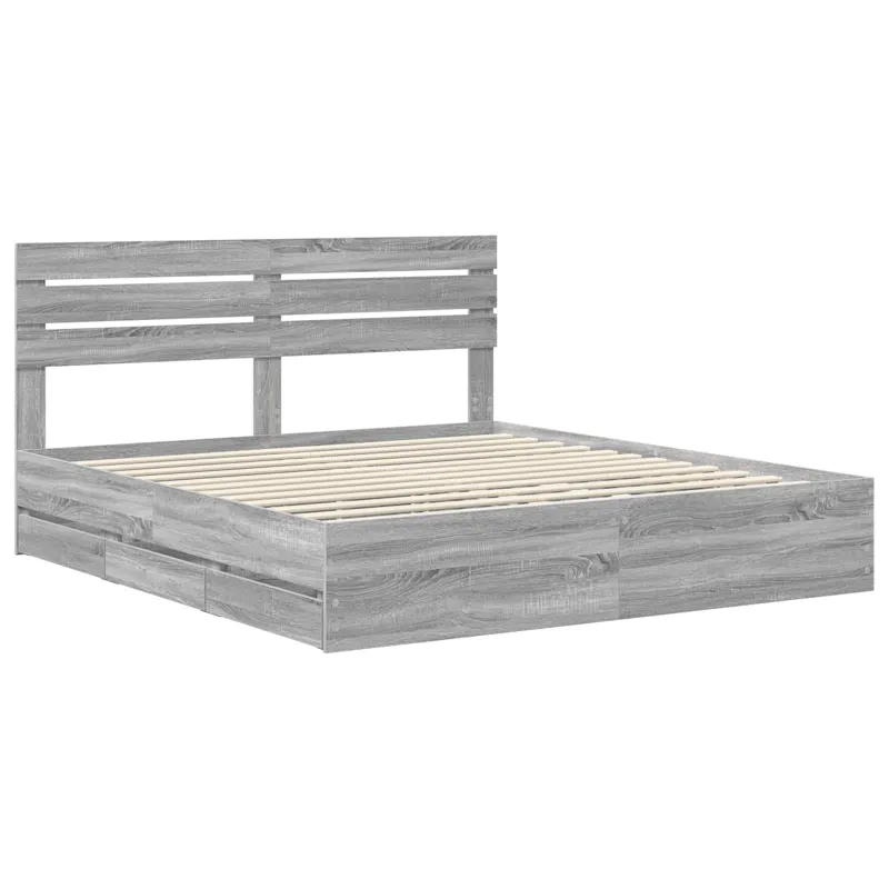 Lovos rėmas Pilkas Sonoma 200 x 200 cm Inžinerinė mediena