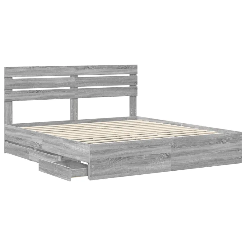 Lovos rėmas Pilkas Sonoma 200 x 200 cm Inžinerinė mediena