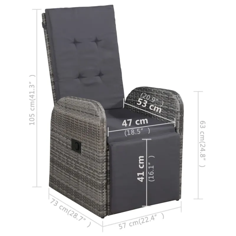 Sodo ruokailuryhmä, 3 osaa, harmaa