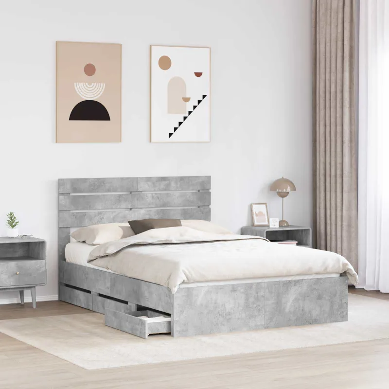 Lovos rėmas Betono pilka 160 x 200 cm Inžinerinė mediena