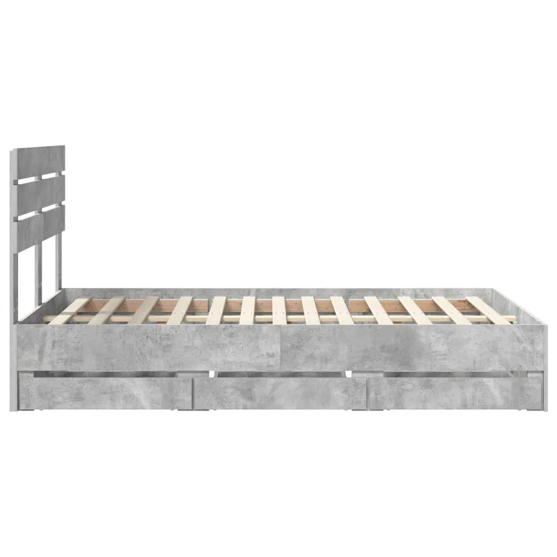 Lovos rėmas Betono pilka 135 x 190 cm Inžinerinė mediena