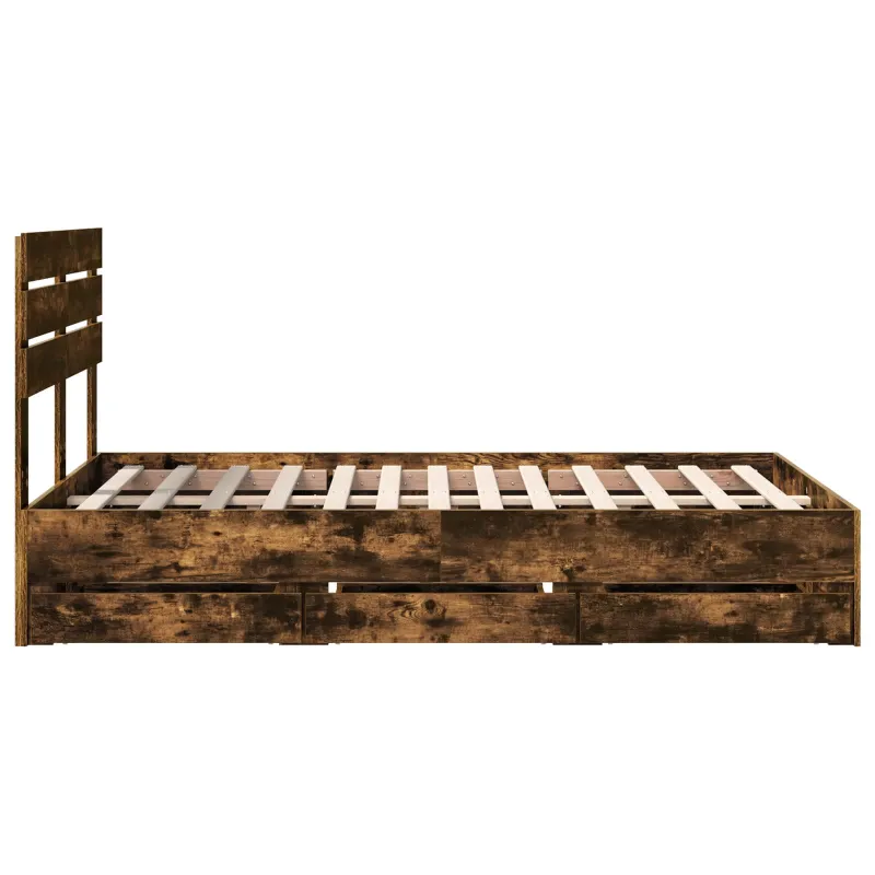 Lovos rėmas Rūkyta ąžuolas 120 x 200 cm Inžinerinė mediena