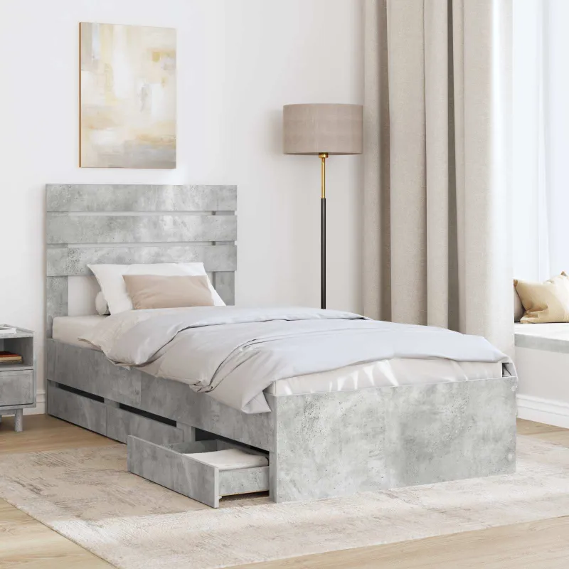 Lovos rėmas Betono pilka 90 x 200 cm Inžinerinė mediena