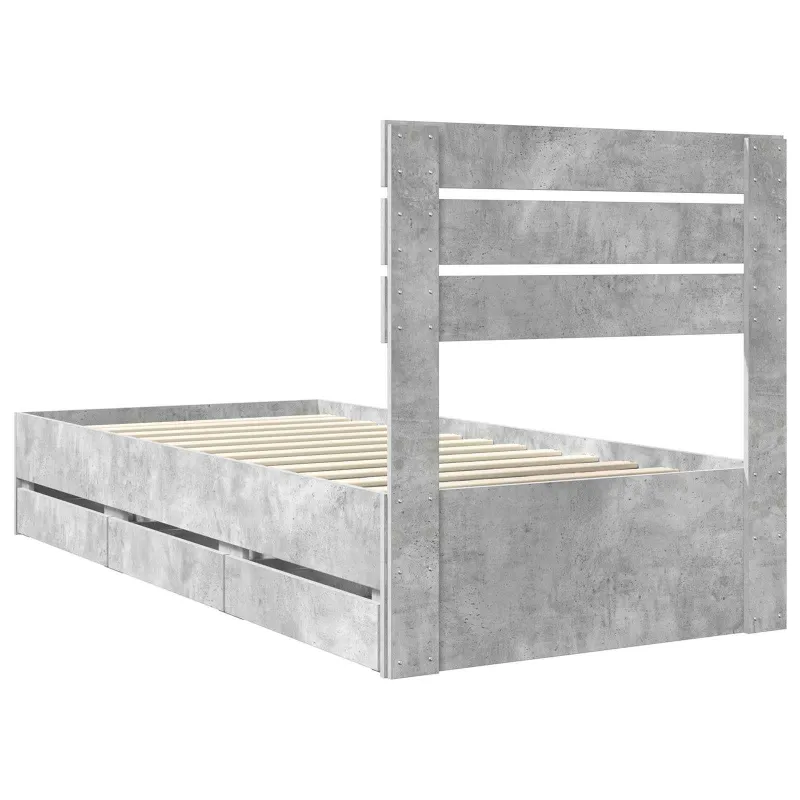 Lovos rėmas Betono pilka 90 x 200 cm Inžinerinė mediena