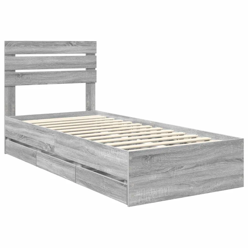 Lovos rėmas Pilkas Sonoma 75 x 190 cm Inžinerinė mediena