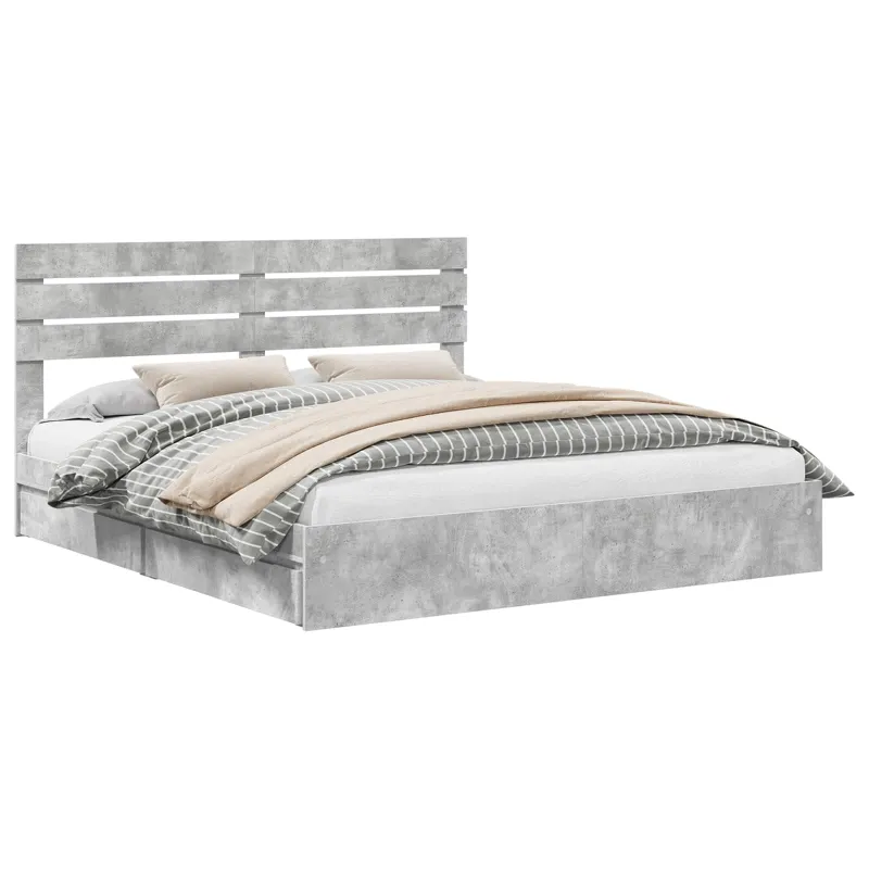 Saugos lova Betono pilka 200 x 200 cm Apdirbta mediena