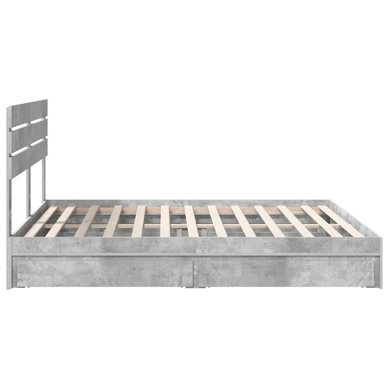 Saugos lova Betono pilka 200 x 200 cm Apdirbta mediena