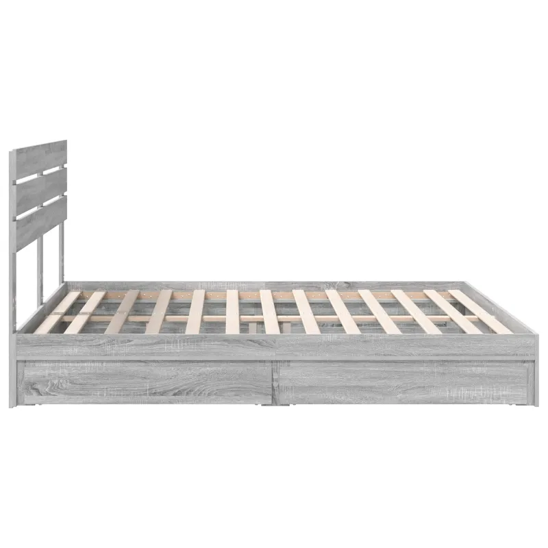 Saugos lova Pilkas Sonoma 200 x 200 cm Apdirbta mediena