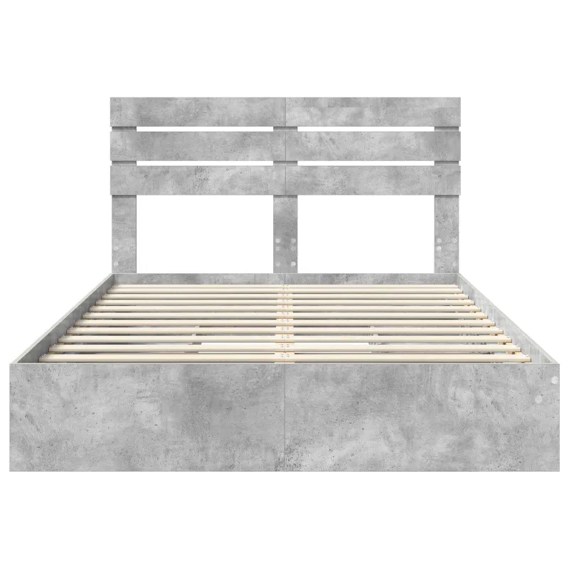 Saugos lova Betono pilka 150 x 200 cm Apdirbta mediena