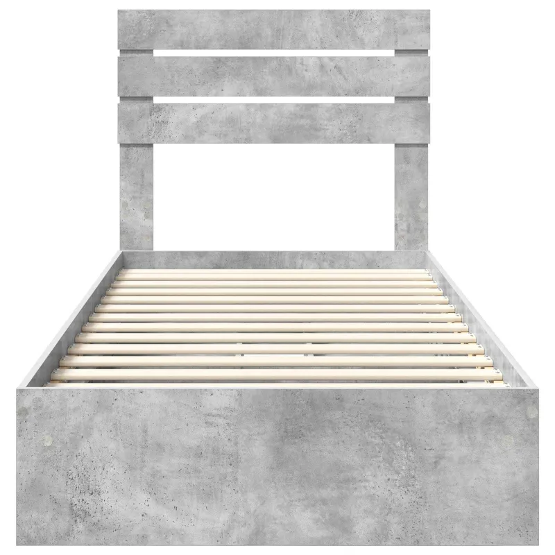 Saugos lova Betono pilka 90 x 190 cm Apdirbta mediena