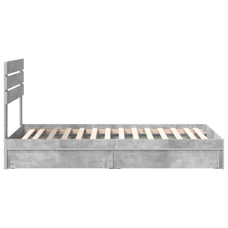 Saugos lova Betono pilka 70 x 190 cm Apdirbta mediena