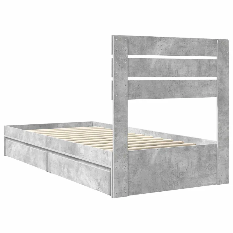 Saugos lova Betono pilka 70 x 190 cm Apdirbta mediena