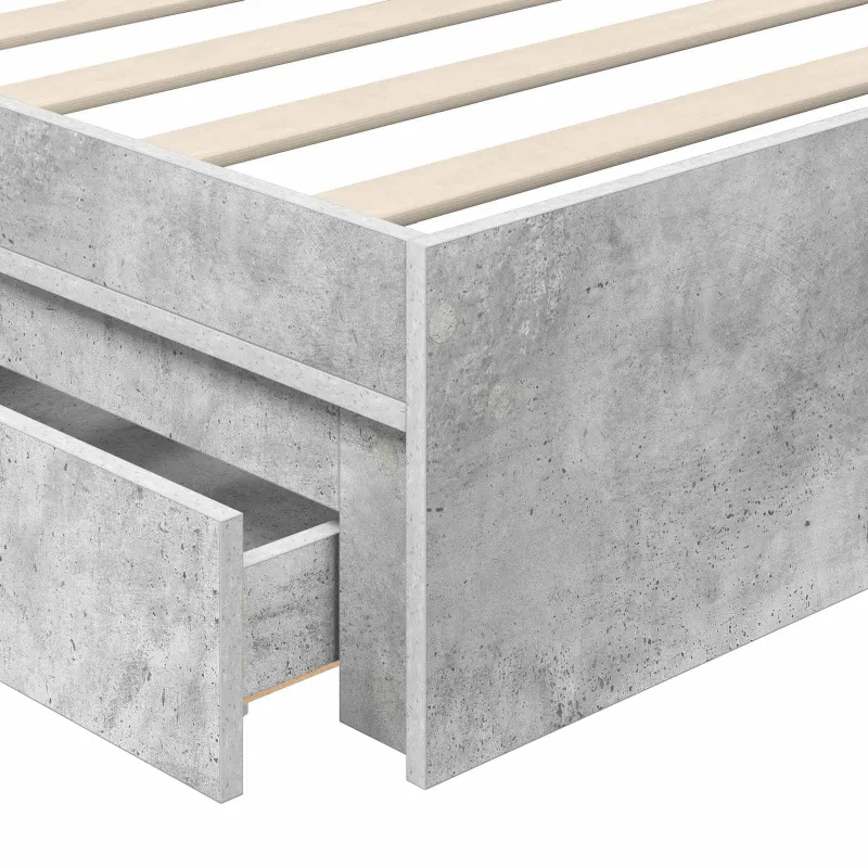 Saugos lova Betono pilka 70 x 190 cm Apdirbta mediena