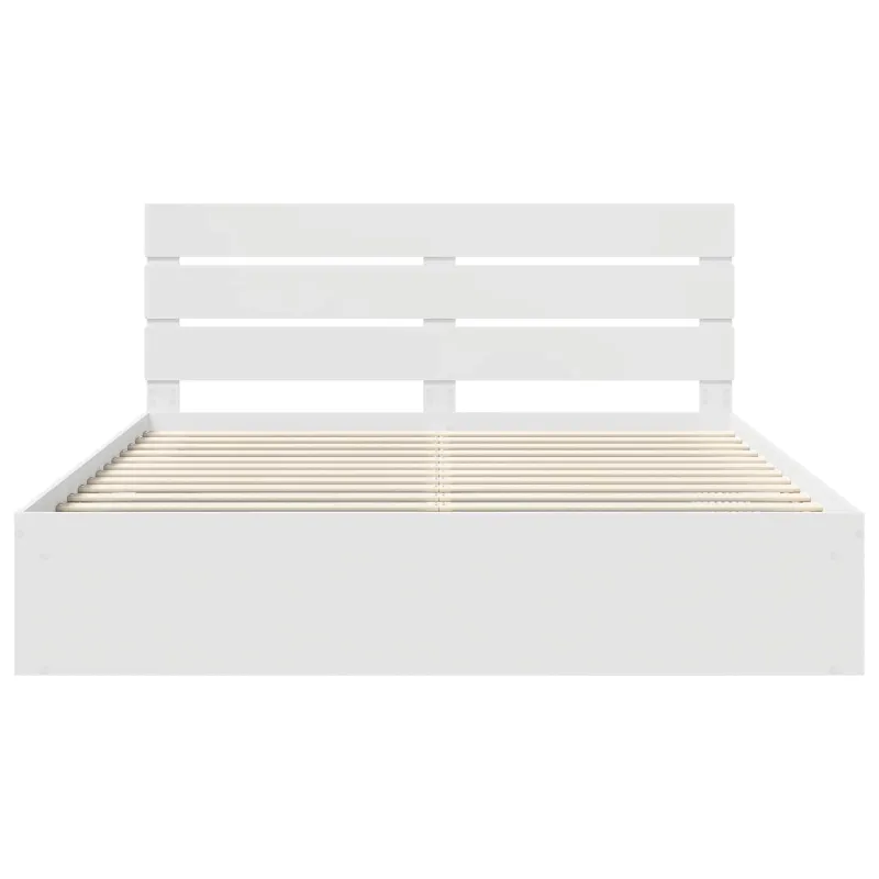 Lovos rėmas Balta 200 x 200 cm Kietos pušies mediena