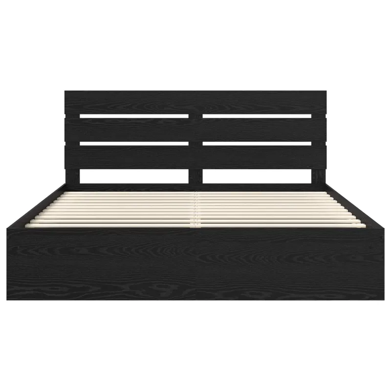 Lovos rėmas Juoda 200 x 200 cm Kietos pušies mediena