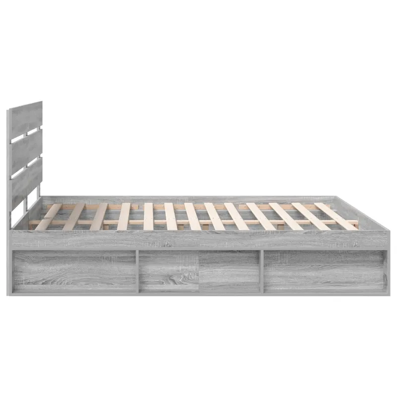 Lovos rėmas Pilkas Sonoma 200 x 200 cm Kietos pušies mediena