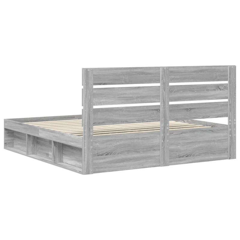 Lovos rėmas Pilkas Sonoma 200 x 200 cm Kietos pušies mediena