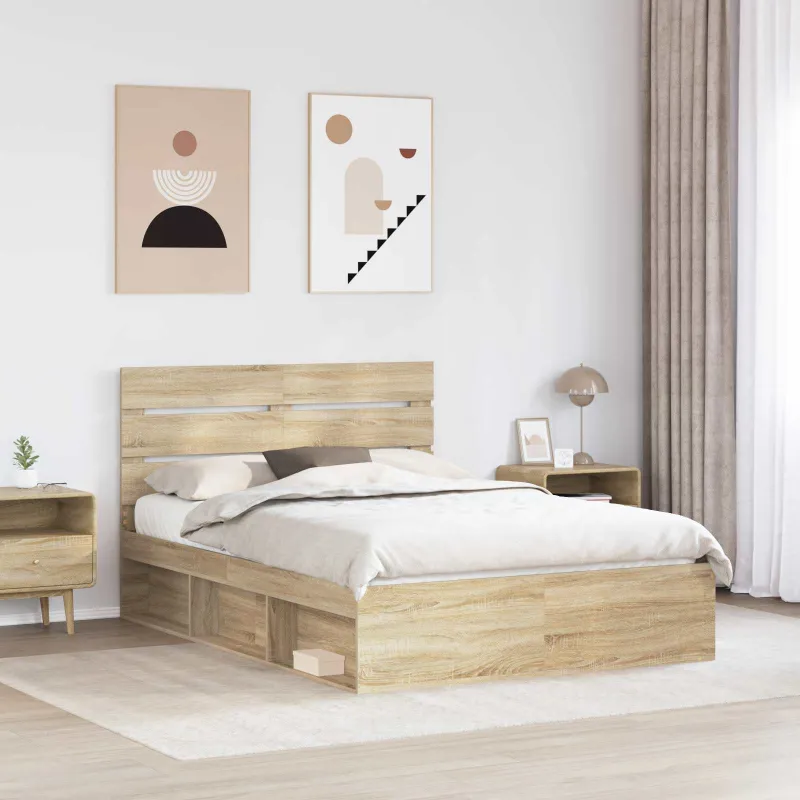 Lovos rėmas Sonoma ąžuolas 150 x 200 cm Kietos pušies mediena