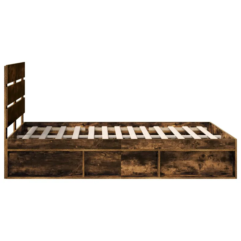 Lovos rėmas Rūkyta ąžuolas 150 x 200 cm Kietos pušies mediena