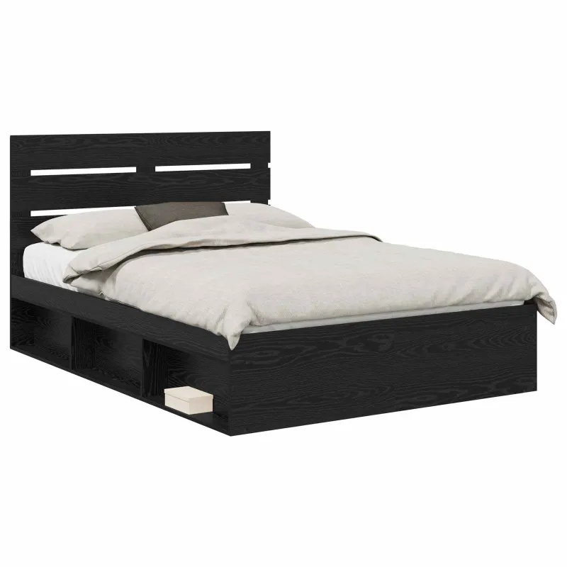 Lovos rėmas Juoda 140 x 190 cm Kietos pušies mediena