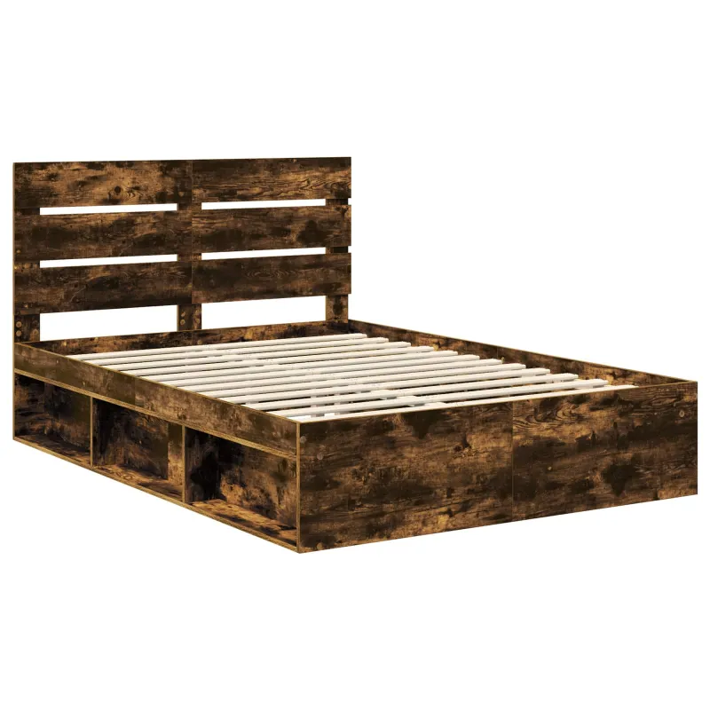Lovos rėmas Rūkyta ąžuolas 140 x 190 cm Kietos pušies mediena