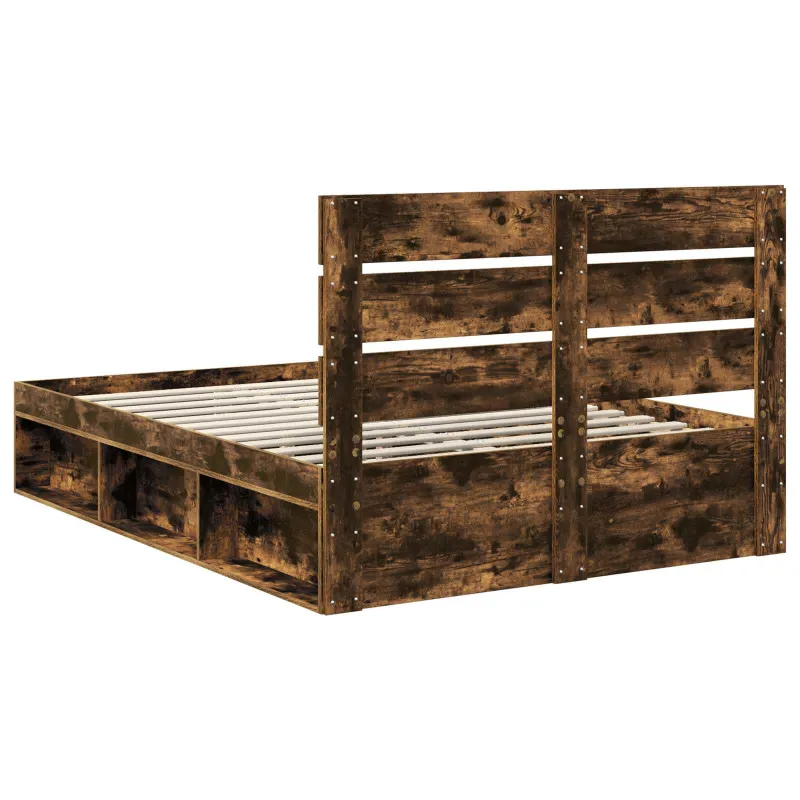 Lovos rėmas Rūkyta ąžuolas 140 x 190 cm Kietos pušies mediena